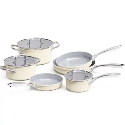 Ceramic Non-Stick Cookware Set, PFAS-Free, Die-Cast Aluminium - 7