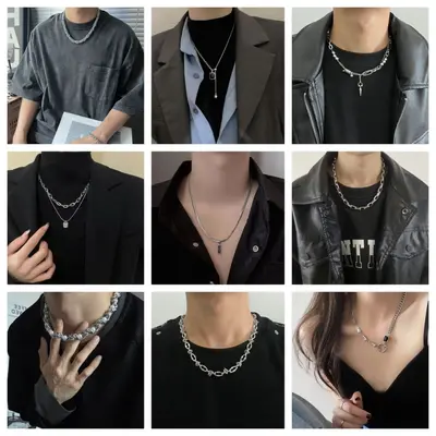 Titanium steel Möbius ring pendant necklace, men's hip-hop style
