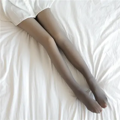 Plus Size Warm Faux Semi-Sheer One-Piece Tights - 8