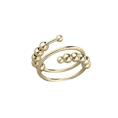 Brass Bead Spinner Ring, Stress Relief, Open Design - 11