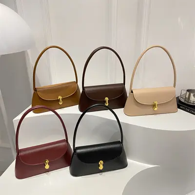 Retro Damen-Achseltasche mit Struktur, kleines quadratisches Modell - 1