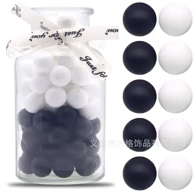 Silicone Candy-Colour Round Beads for DIY and Baby Teether Jewellery