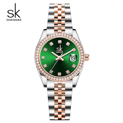 SK Damenuhr, luxuriöses minimalistisches Design mit Stahlarmband - 12