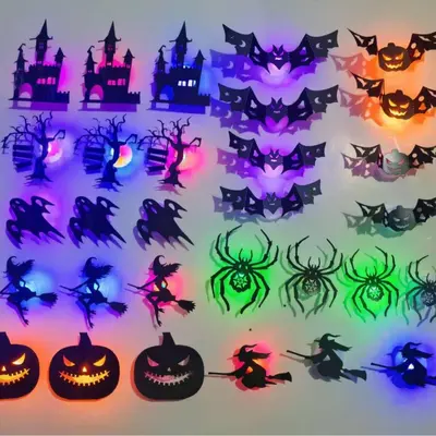 Halloween 3D Glitter Bat Wall Stickers PET