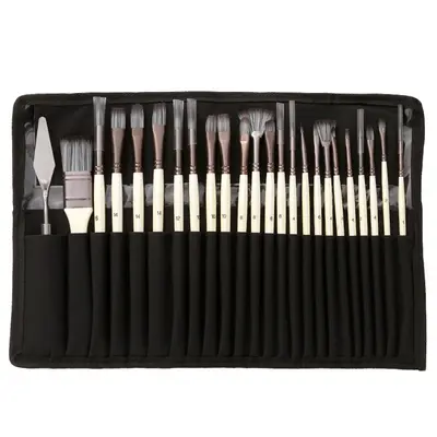 24-piece brush set for canvas, oil and watercolor - 1