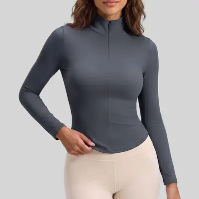 Half-Zip Seamless Yoga Top for Women, Breathable and Skin-Friendly - 8