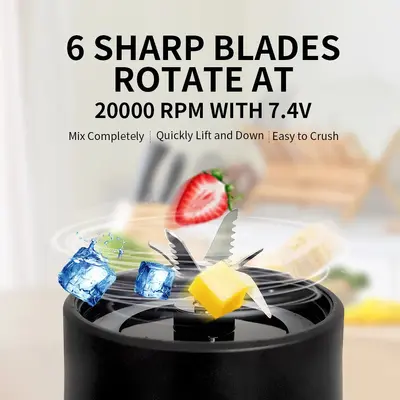 Portable blender, USB rechargeable, travel cup