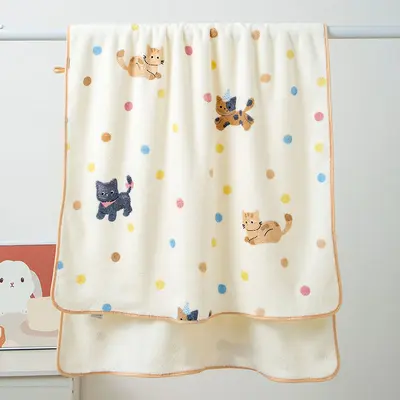Mercan kadife banyo eteği ve duş bonesi seti - 3