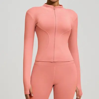 Custom Design Yoga Jacket, Fitness Top, Sample Production with Logo Option - 12