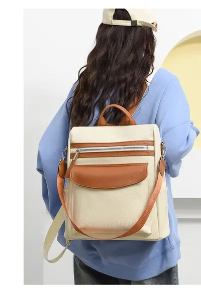 Retro Style Large Capacity Women's Backpack - 7