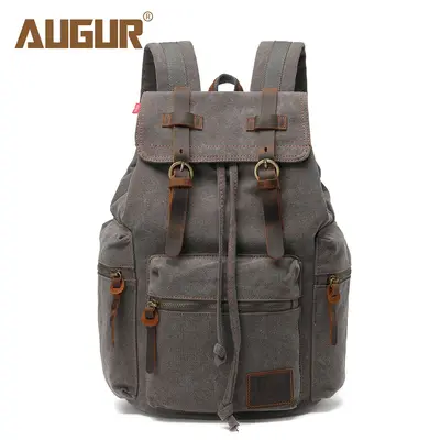 Amazon Best-Selling Vintage Double Shoulder Backpack Men's Laptop Travel Bag Trendy Fashion Unisex Backpack In Stock - 9