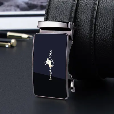 POLO belt men's first layer cowhide belt genuine leather belt work automatic buckle men's trendy classic pants belt