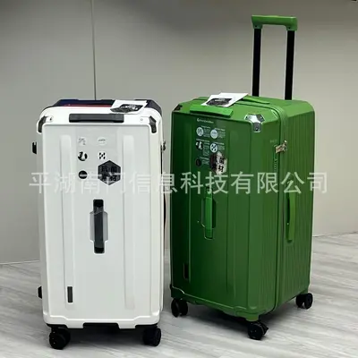 Foreign trade export super large capacity five-wheel antibacterial material suitcase, lockable coded cabin size luggage - 3