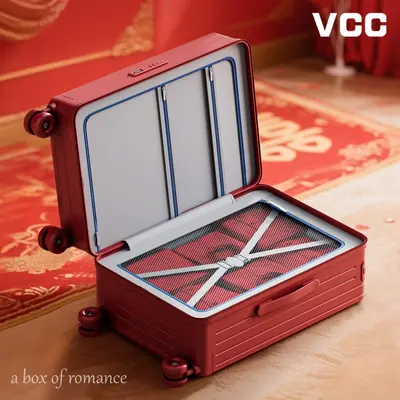 28 Inch Red Wide Trolley Suitcase, Large Travel Case - 5