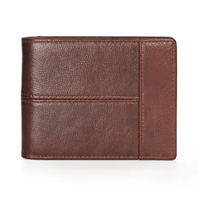 Retro Genuine Leather Men's Short Wallet, RFID Protection, Multi-Card Slots - 11