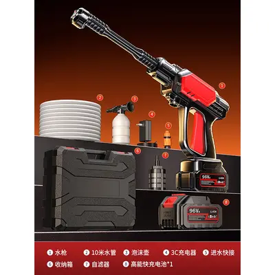 Cordless Brushless High-Pressure Car Washer, Lithium Battery, Portable - 11