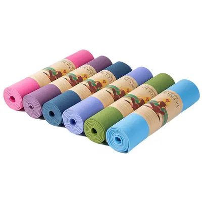 Thick Non-Slip TPE Yoga Mat, Shock-Absorbing Exercise Mat - 6