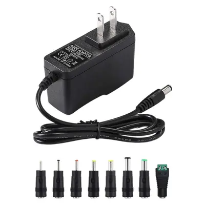 12V 2A DC Power Adapter with 8 Connectors