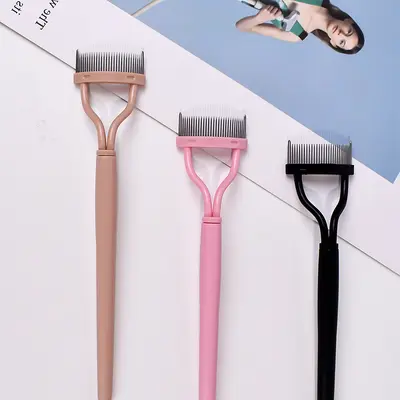 Halbgebogener Stahlzahn-Augenbrauenkamm, Stahlzahn-Wimpernbürste, Augenbauenbürste, Wimpernforming-Tool, Wimpernassistent, direkter Fabrikverkauf - 2