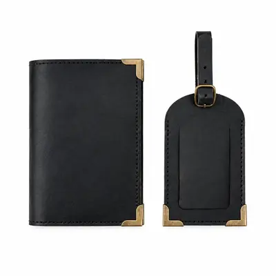 Crazy Horse Leder Reisepass-Tasche mit Vintage Gepäckanhänger - 7
