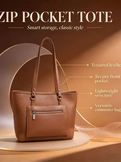 Korean Style Large Capacity Women's Tote Bag, Single Shoulder - 1