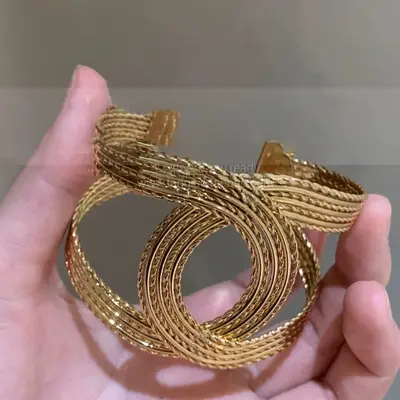 Goldenes Luxus-Armband, breites Bohemian-Design