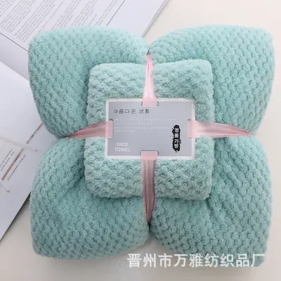 Toptan ananas ızgara mercan kadife havlu banyo havlusu seti anne havlusu kalınlaşmış emici yumuşak çabuk kuruyan havlu banyo havlusu özelleştirilebilir - 10