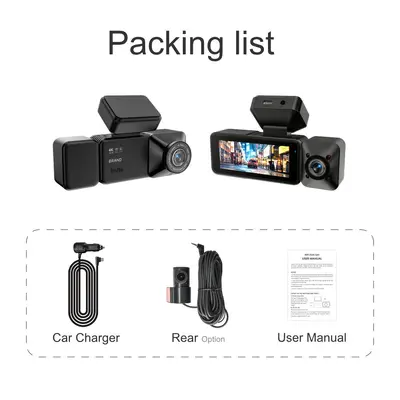 A6706 Amlogic 4K Triple-Lens GPS Dash Camera, Ultra-Clear Driving Recorder