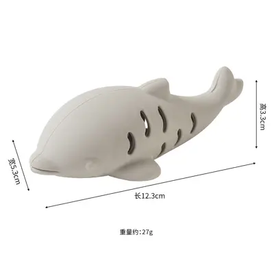 Silicone Fish Cat Toy, Slow Feeder, Chew-Resistant - 10