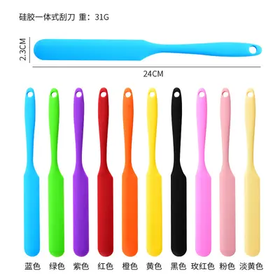 Üreticinin hazır stok toptan silikon tek parça uzun spatula kek tereyağı karıştırma spatulası pişirme aleti silikon spatula
