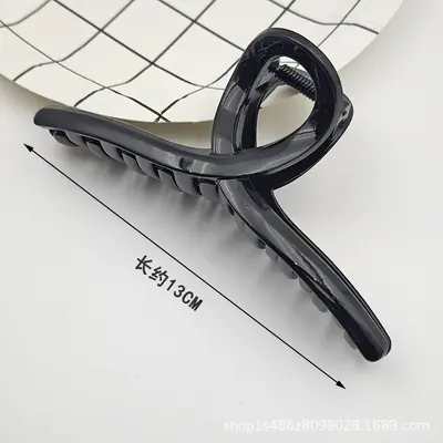 Große Haarspange Schwarz Krallenklemme PC Handwerk DIY Haarnadel Einfach vielseitig Hinterkopf-Haarspange Hai-Clip Großhandel - 7