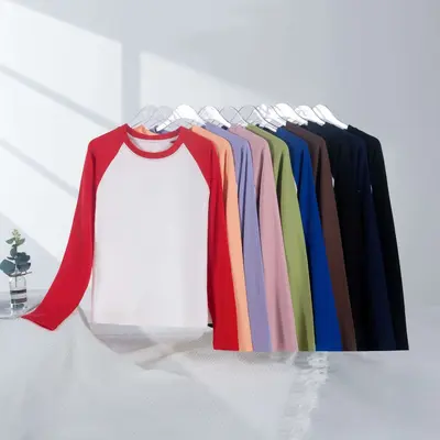 Damen-T-Shirt mit gerade geschnittenem Colorblock-Raglanärmel, Modell 5603