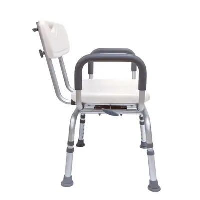 Foldable Non-Slip Bath Chair with Adjustable Armrest for Elderly - 5