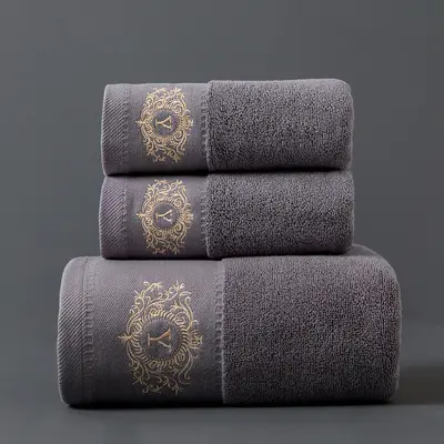 Pure cotton bath towel set, 3-piece - 13