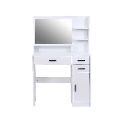 Makyaj masası küçük daire için yatak odası komodini çok fonksiyonlu aynalı makyaj masası