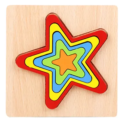 Ahşap geometri puzzle oyuncak, erken eğitim el tutuş panosu - 7