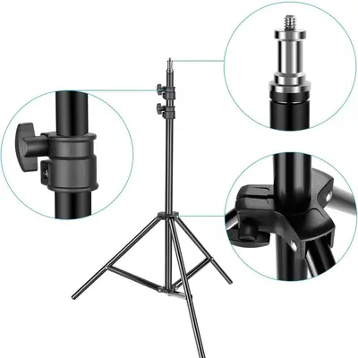 2.1 metrelik tripod telefon standı, dolgu ışıklı, akıllı telefonlar ve tabletler için çok fonksiyonlu zemin standı, canlı yayın standı.