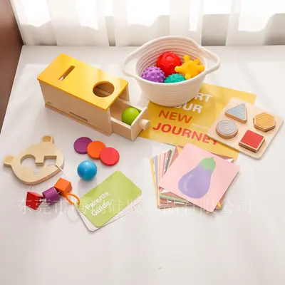 Montessori early education toy set baby children educational drawer coin box card cognitive shape matching teaching aids
