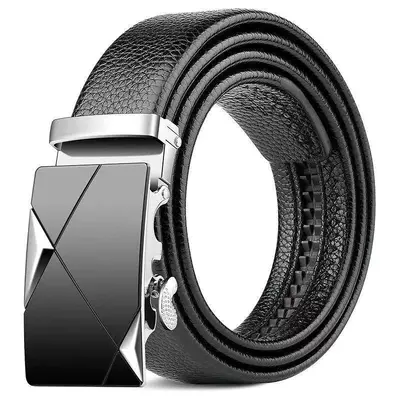 Men's Synthetic Leather Belt Amazon AliExpress Automatic Buckle Versatile Pants Belt Foreign Trade Cross-Border - 13