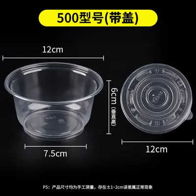 Einweg-Kunststoffschüssel transparent mit Deckel, Lunchbox - 12