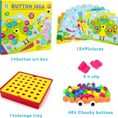 Children's Button Mushroom Nail Puzzle, Early Education Intelligence Toy