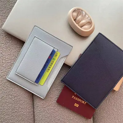 Korean-style travel passport holder, PU leather, multiple card slots - 4