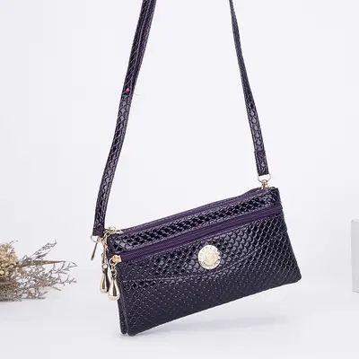 Daiouya'nın yeni crossbody debriyajı Kore tarzı kadın çift kullanımlı küçük çanta çift fermuarlı çok fonksiyonlu kadın cep telefonu çantası