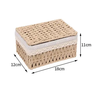 Rattan dokuma depolama sepeti salon masası - 13
