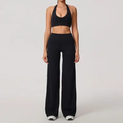 Long Sleeve Hollow-Out Yoga Set with Chest Pads, Open Back, Model 801 - 8