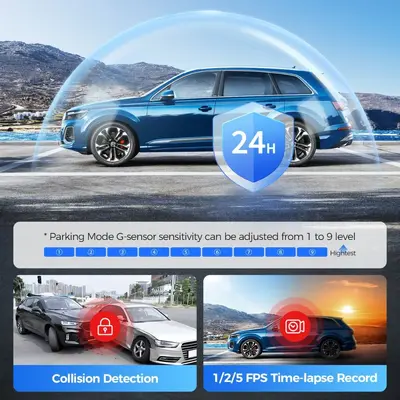 AZDOME Dual Camera Dashcam 11.8" Mirror with ADAS Support, Voice Control
