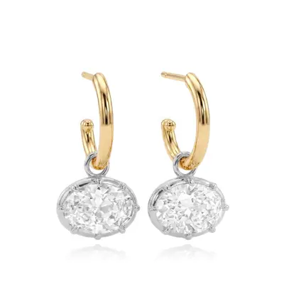 Damen-Oval-Ohrringe, Strass, leichte Luxus - 9
