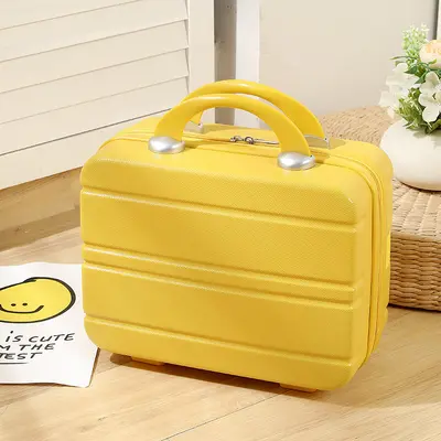 Yeni Kore tarzı makaron 14 inç el çantası kozmetik çantası baskılı LOGO mini hafif kozmetik çantası küçük bavul - 7