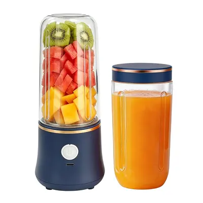 Rechargeable USB Juicer Blender, Dual Cup 420ML+420ML Mixer with Sports Lid