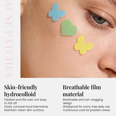 KORMESIC Butterfly Love Words Pimple Patch, гипоаллергенный плотно прилегающий патч от прыщей, производитель для внешней торговли, оптовая продажа - 4